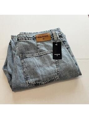 Parke Target Women's Mid-Rise Drawstring Baggy Jeans Light Wash Size 14